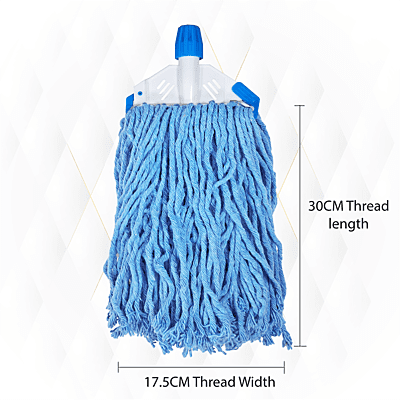 UMD 400 gm single color cotton mop pack of 3 pcs , cotton floor mop 30 cm length thread , flat mop