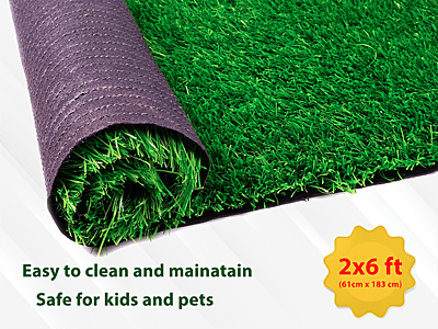 2x6 feet artificial grass mat with high density artificial grass carpet for balcony , garden height 25mm , natural green color grass carpet grass mat 61cm x 183 cm