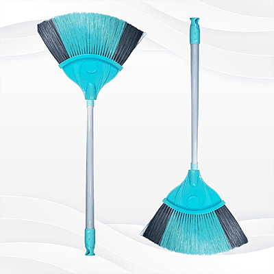 Pack of 2 pcs Metal stick handle V cut plastic bristles broom , plastic broom for sweeping , burma plastic broom , nylon plastic broom , water resistant broom